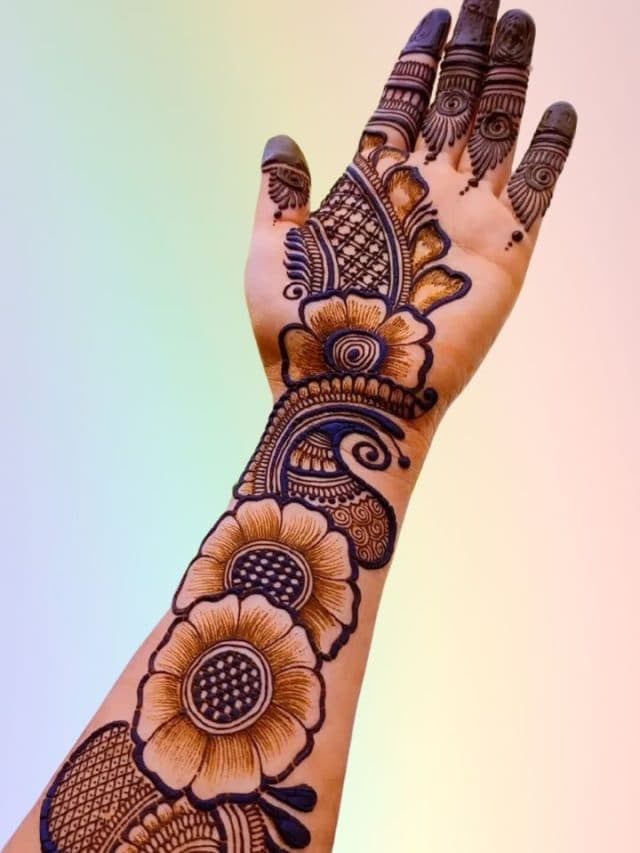 Bold floral forearm cascade